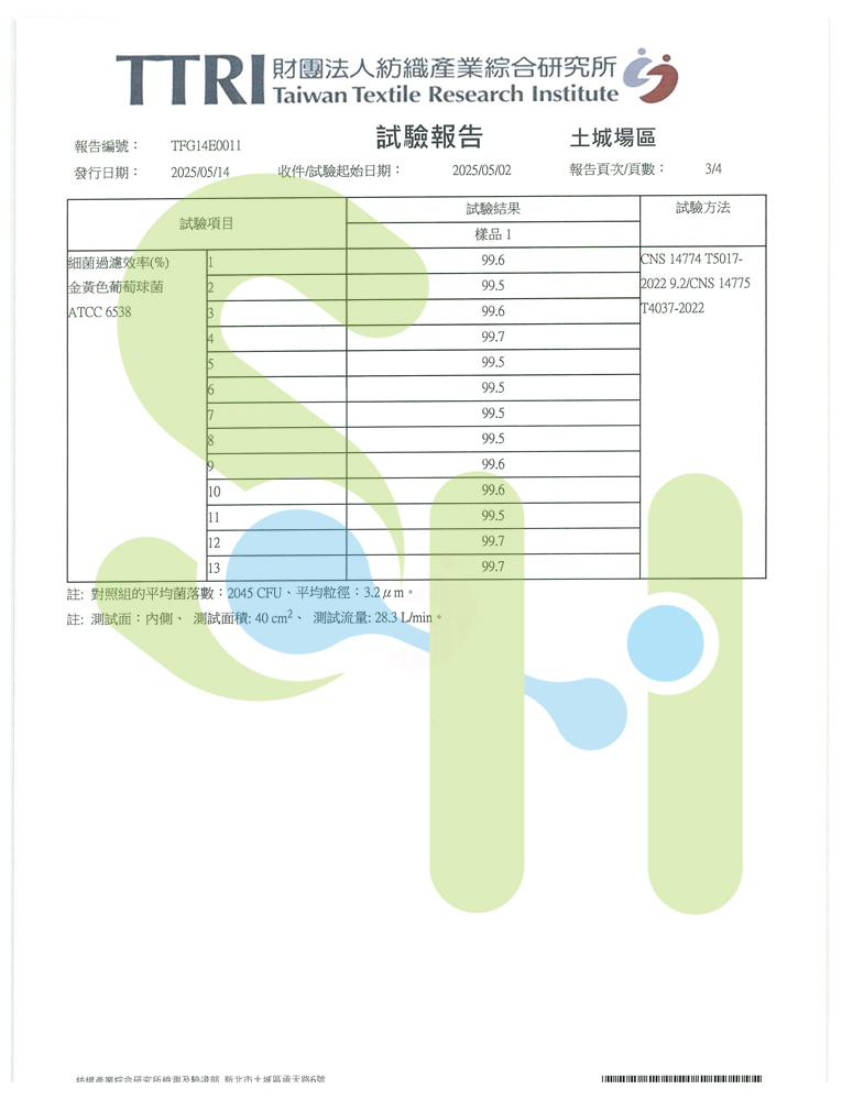上好醫用口罩-兒童(幼幼)口罩檢驗報告
